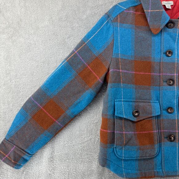 Sundance Jacket Womens S Plaid Blue Rolaine Quilted Lined Patch Pocket Button - Picture 5 of 16